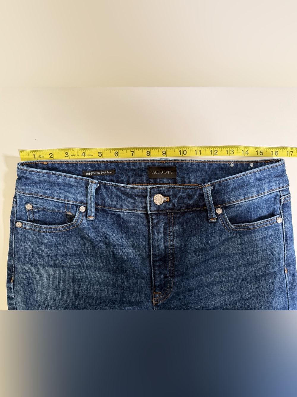 Talbots Barely Boot Jeans Women’s 10P Petite Dark Wash Bootcut Denim - Picture 5 of 7
